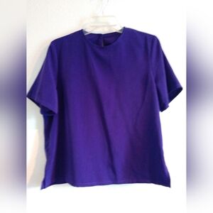 Vintage Bonworth Blouse Short Sleeve Purple Size XS Petite XSP Chest 36"